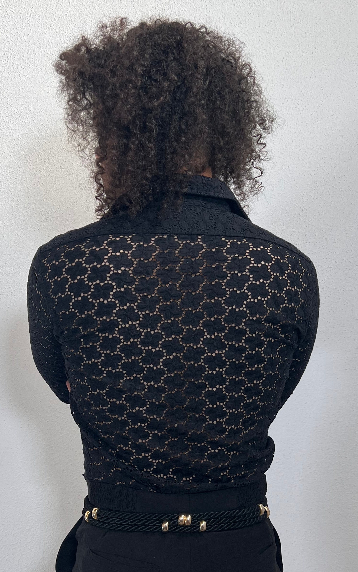 Vintage MENS 70s Lace Button Down Shirt