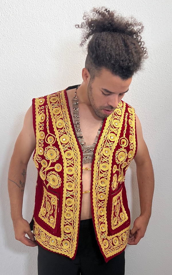 Vintage MENS 70s Velvet Waistcoat