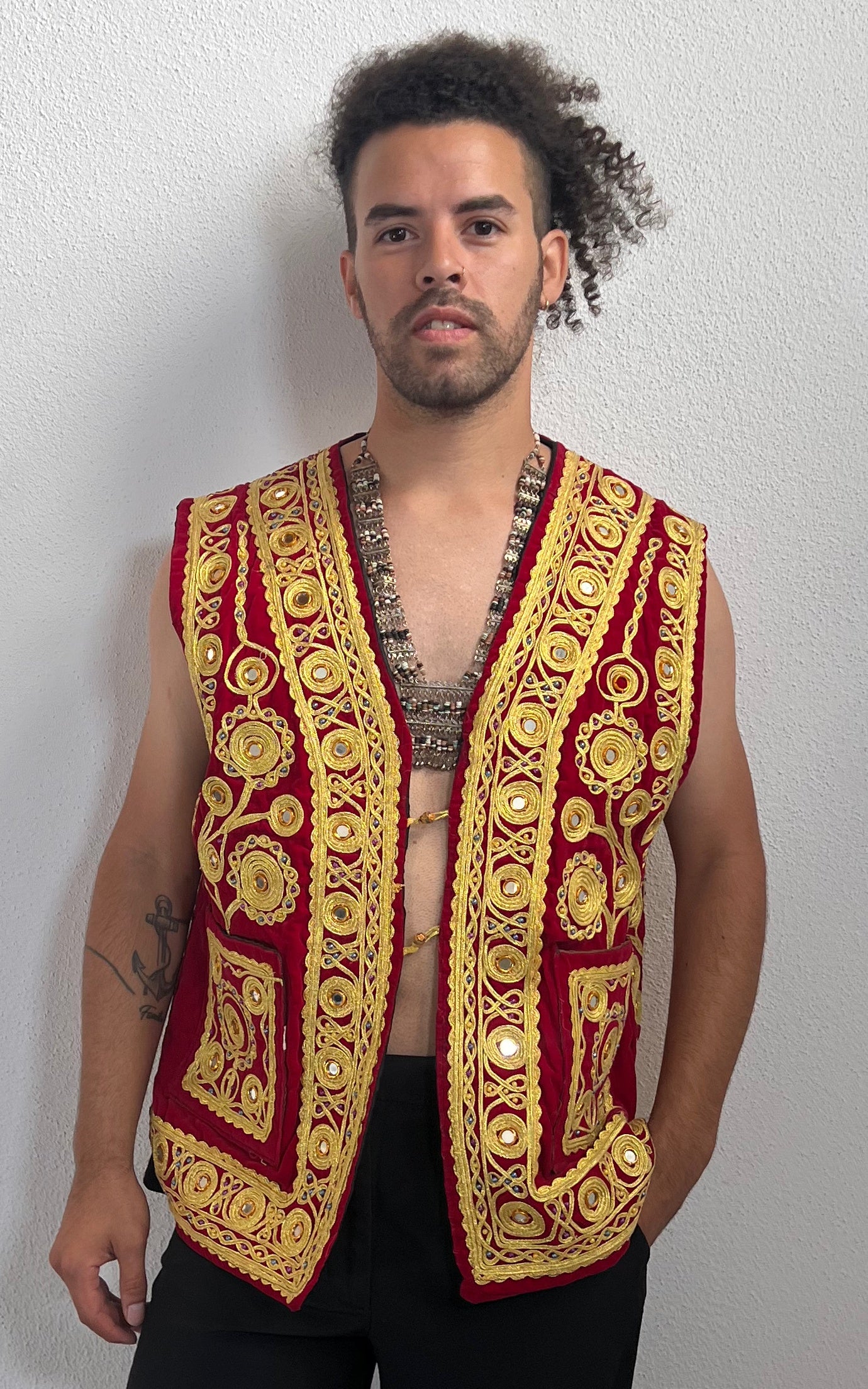 Vintage MENS 70s Velvet Waistcoat