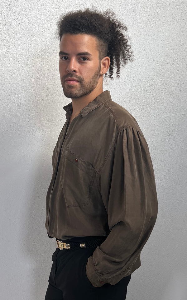 Vintage MENS Silk Button Down Shirt