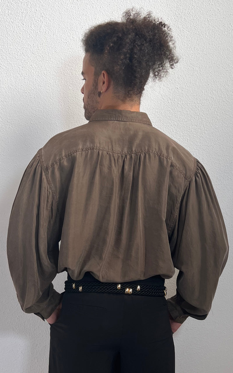 Vintage MENS Silk Button Down Shirt