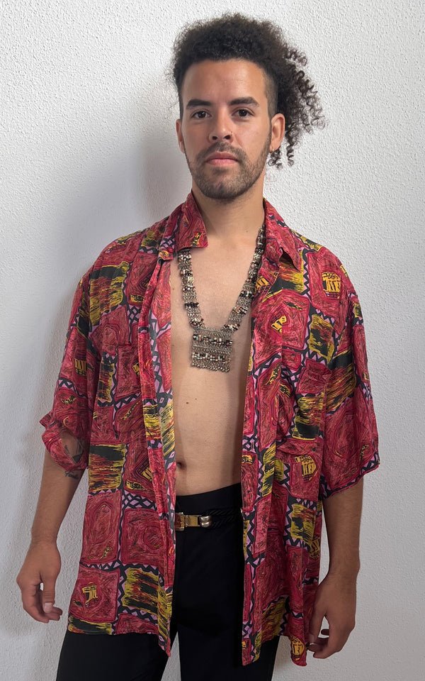 Vintage MENS Silk Button Down Shirt