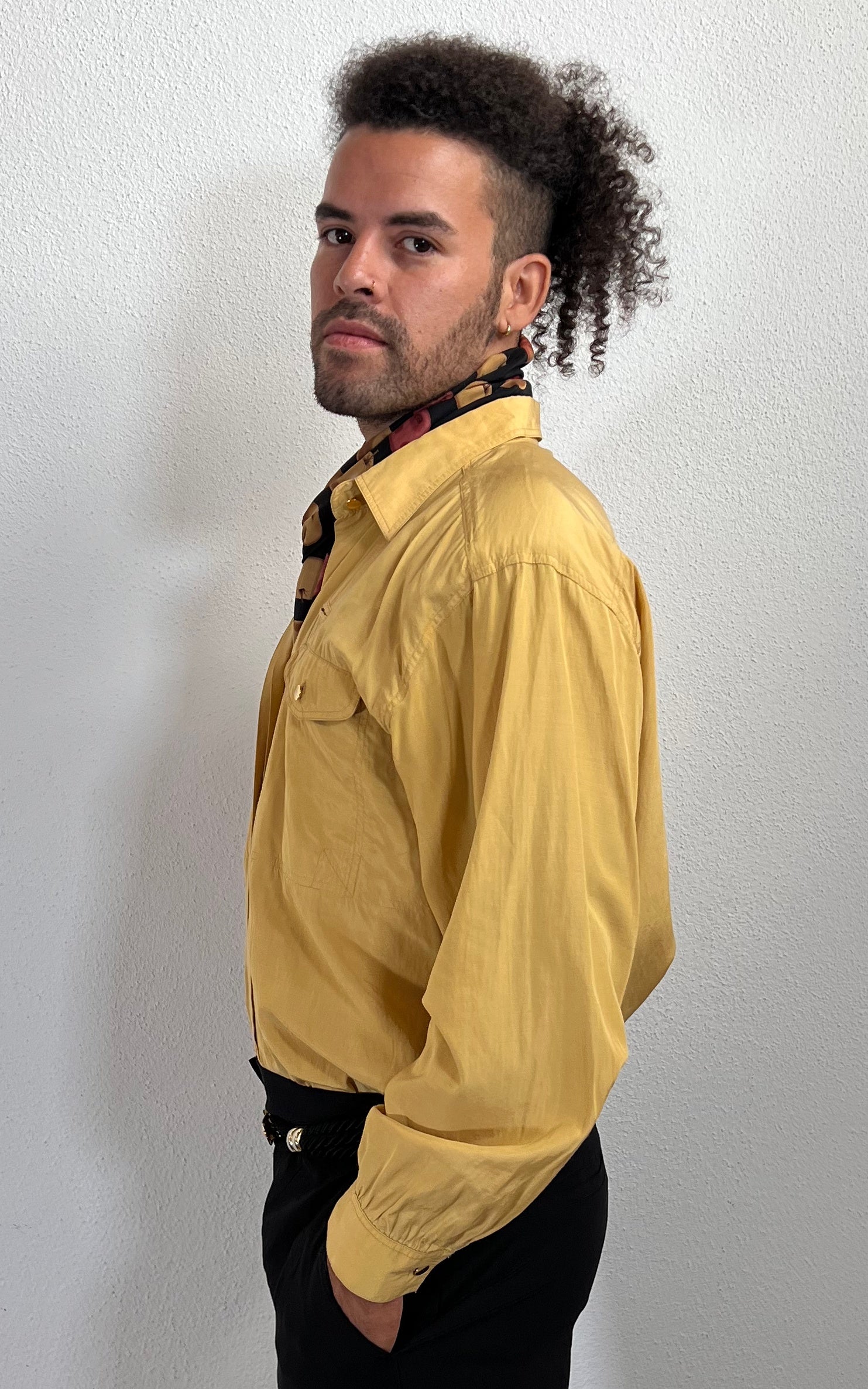 Vintage MENS Silk Button Down Shirt