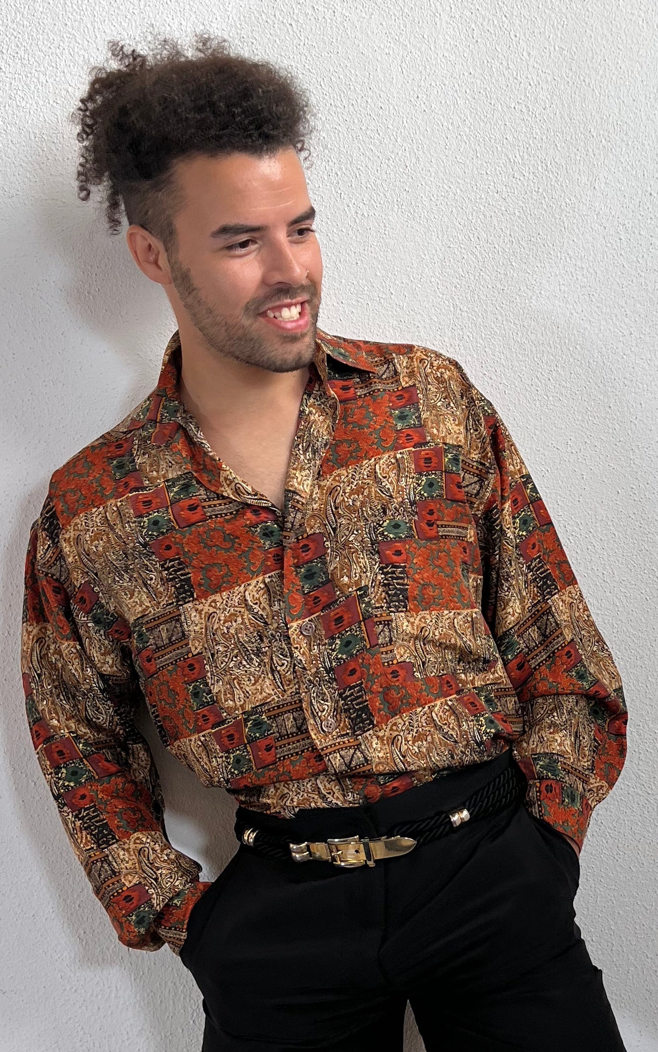 Vintage MENS Silk Button Down Shirt