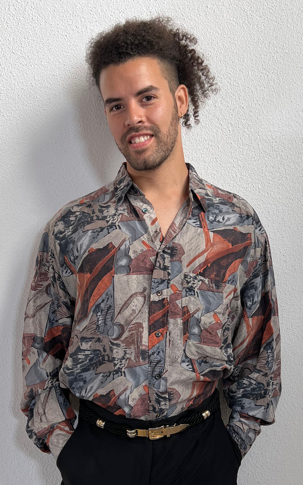 Vintage MENS Button Down Silk Shirt