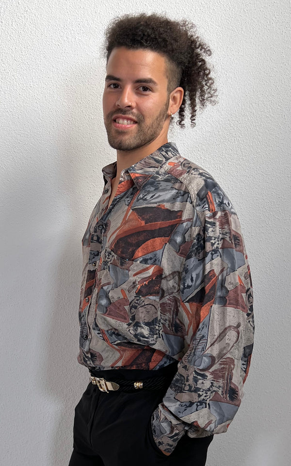 Vintage MENS Button Down Silk Shirt
