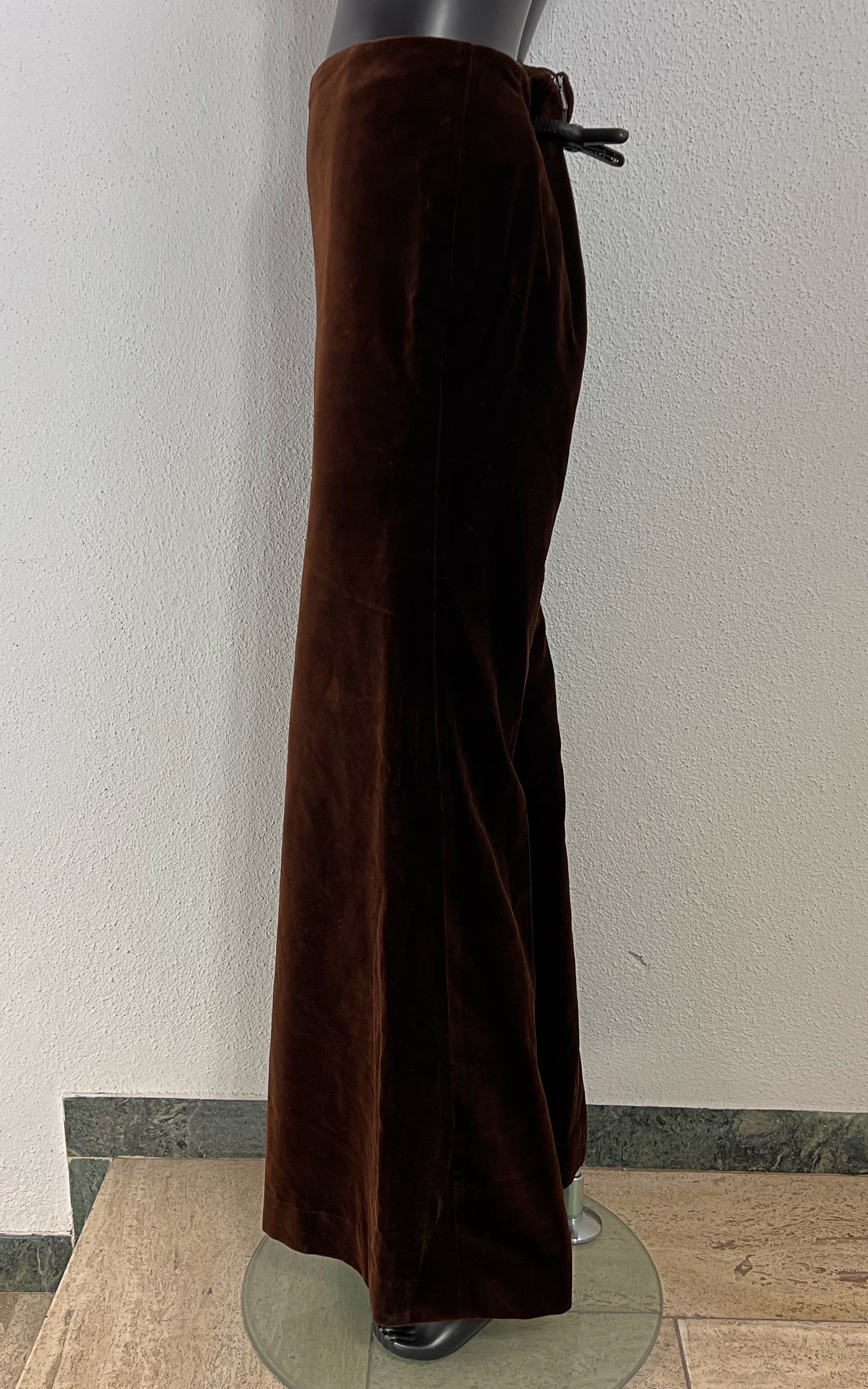 Vintage 70s Darkbrown Velvet Flare