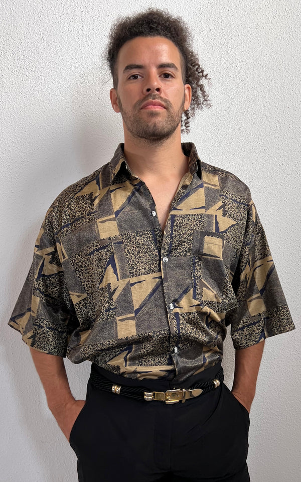 Vintage MENS Silk Button Down Shirt