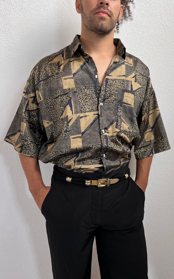 Vintage MENS Silk Button Down Shirt