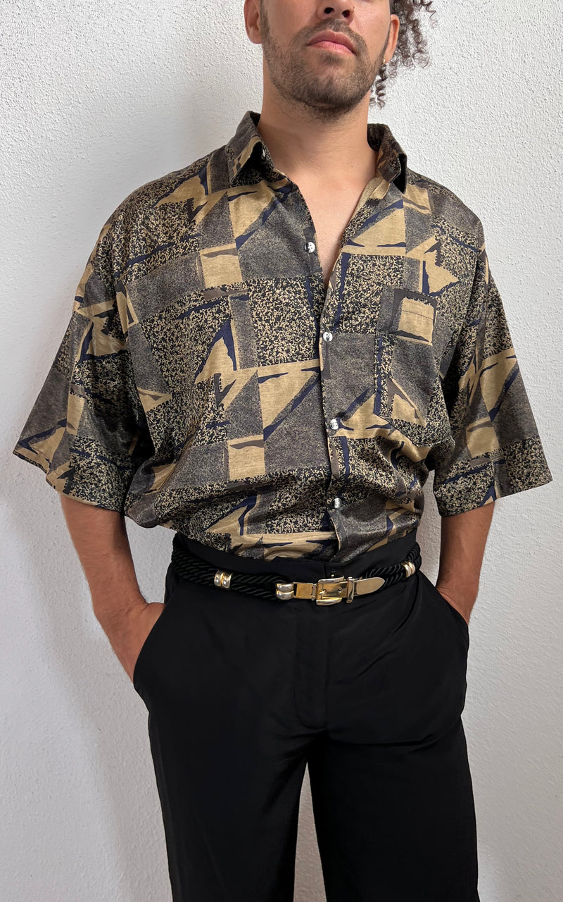 Vintage MENS Silk Button Down Shirt