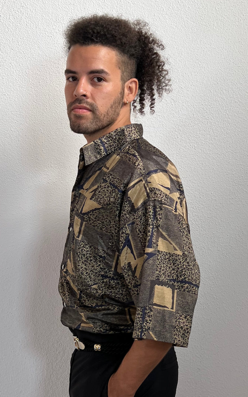 Vintage MENS Silk Button Down Shirt