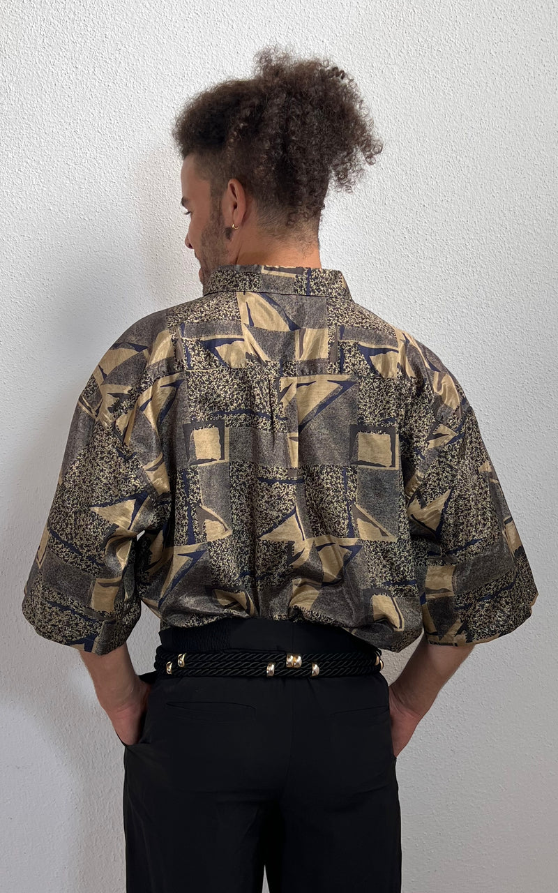 Vintage MENS Silk Button Down Shirt