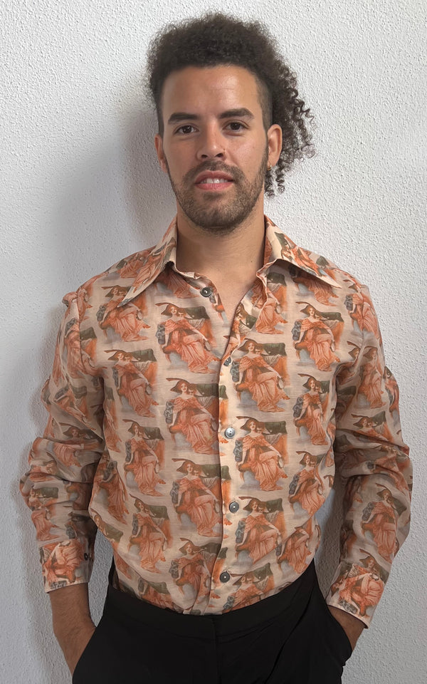 Vintage MENS 70s Vampire Button Down Shirt