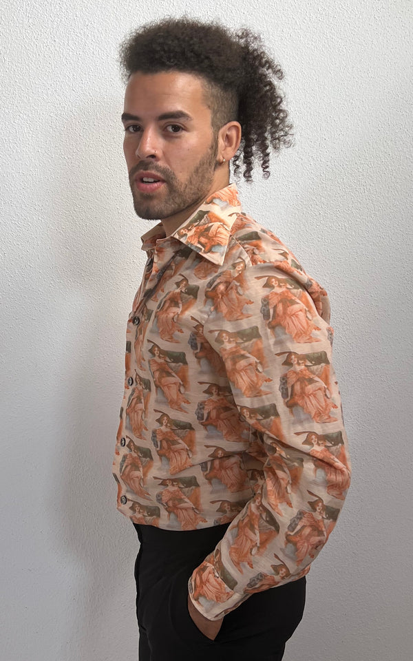 Vintage MENS 70s Vampire Button Down Shirt