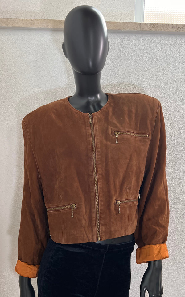 Vintage Big Shoulder Suede Jacket