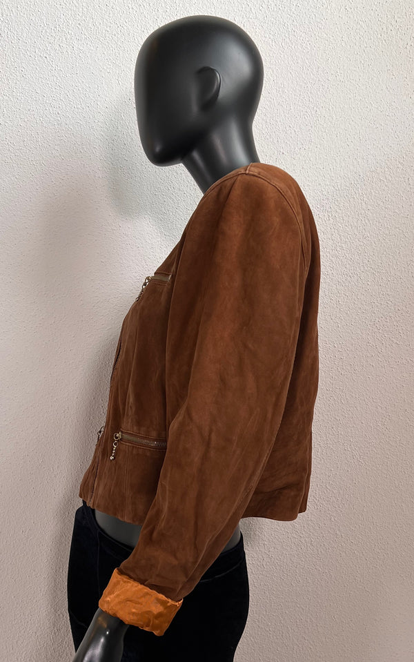 Vintage Big Shoulder Suede Jacket