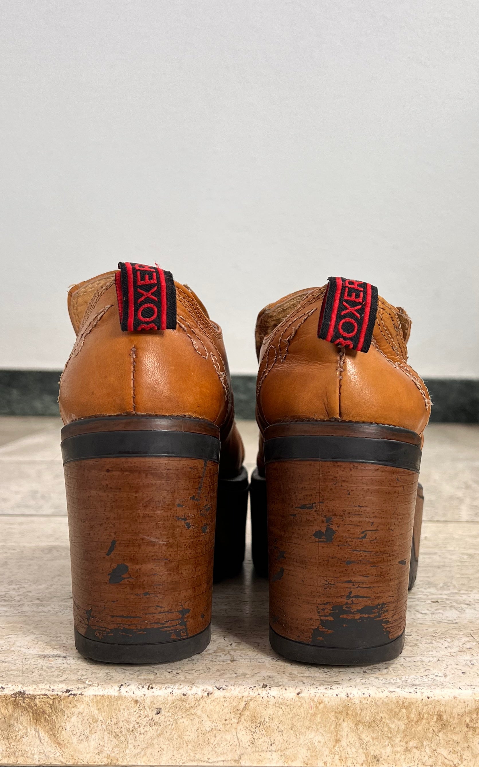 Vintage 90s Western Platform Boots 37