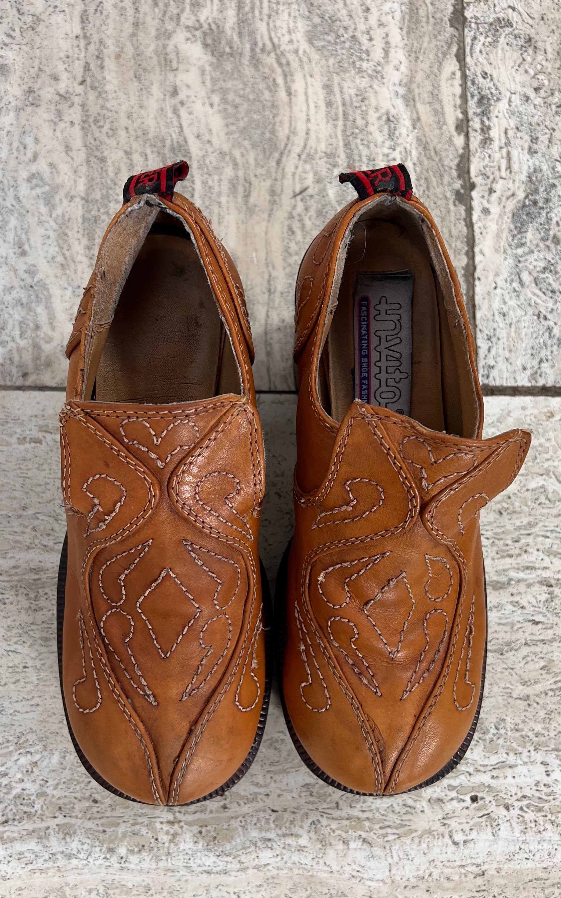 Vintage 90s Western Platform Boots 37