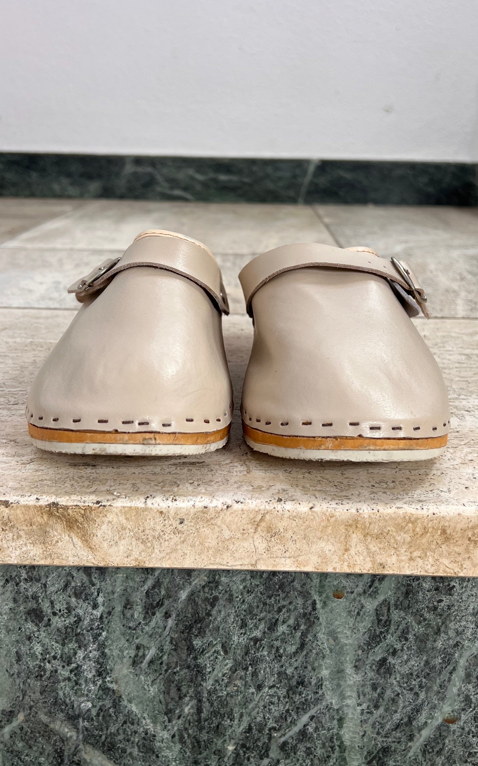 Vintage Creme 70s Clogs 41