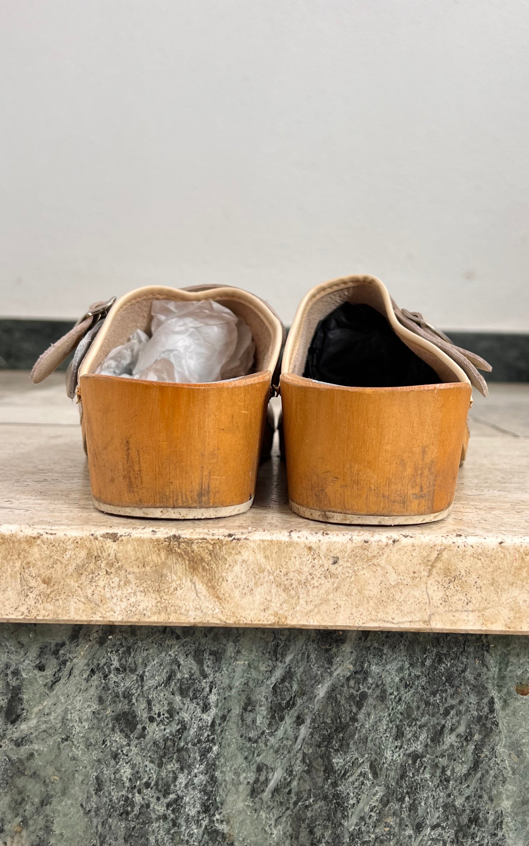 Vintage Creme 70s Clogs 41