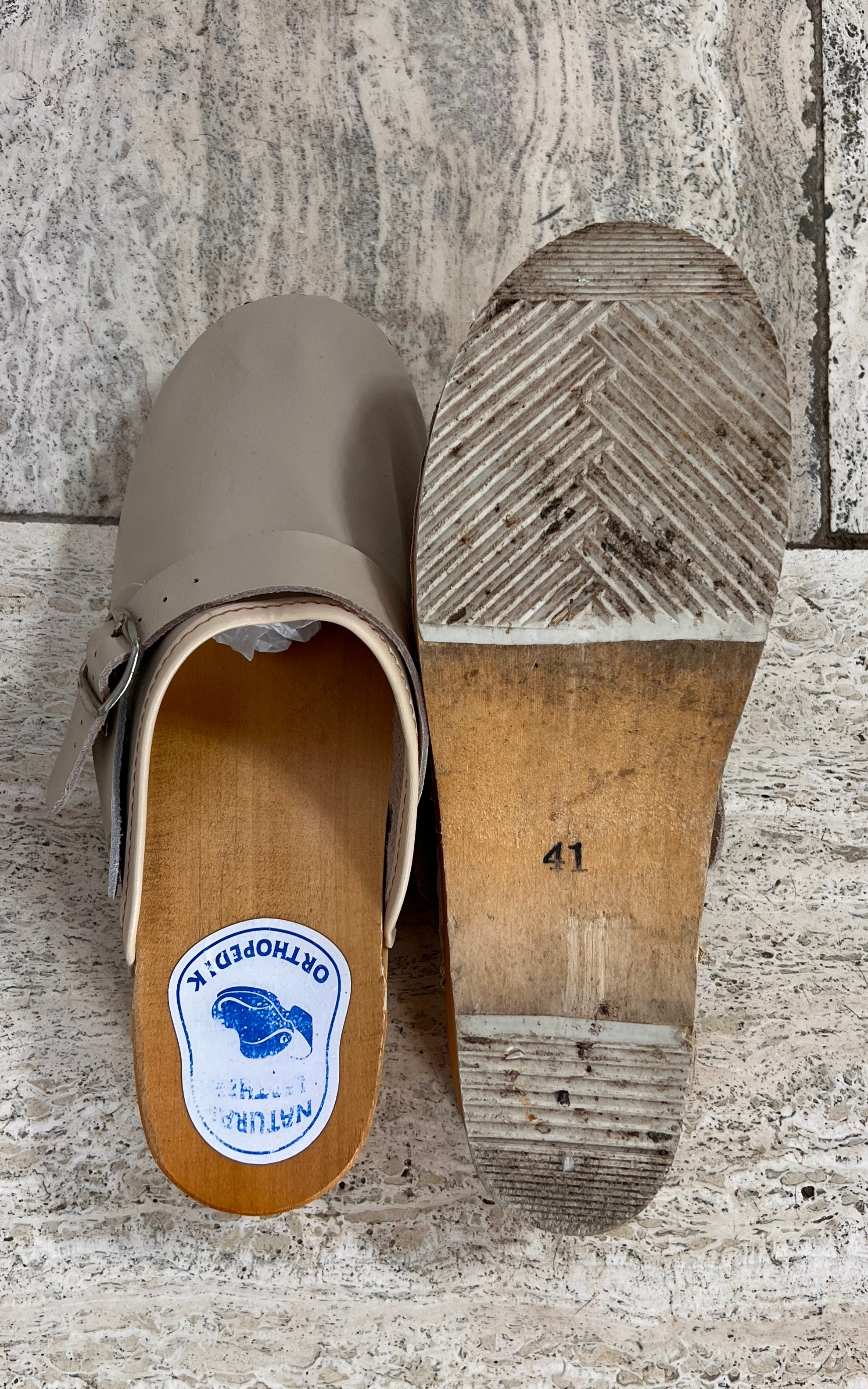 Vintage Creme 70s Clogs 41