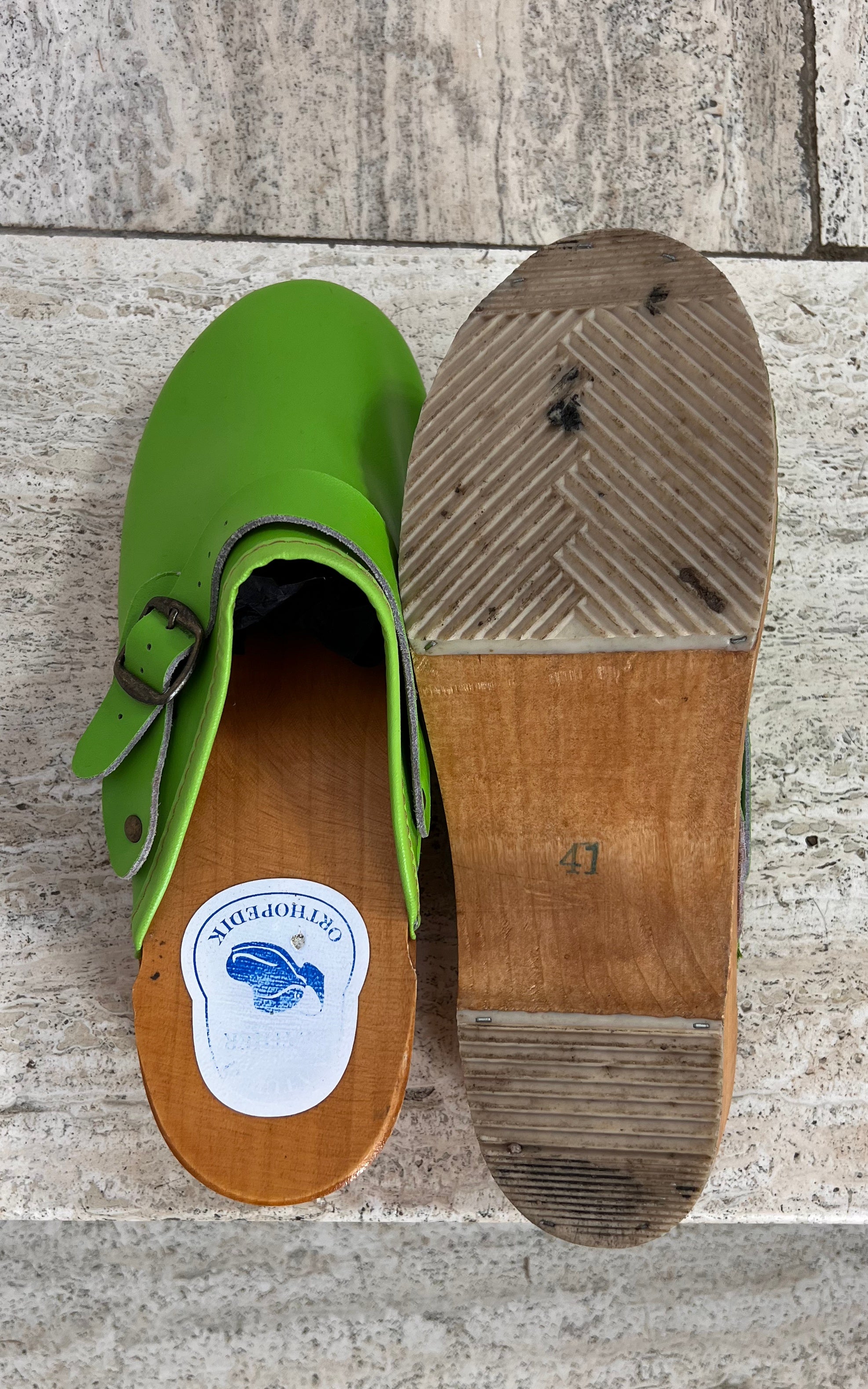 Vintage Green 70s Clogs 41