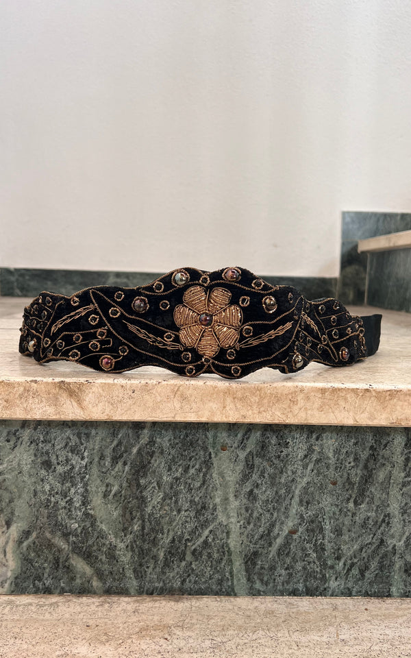 Vintage Silk Velvet Belt