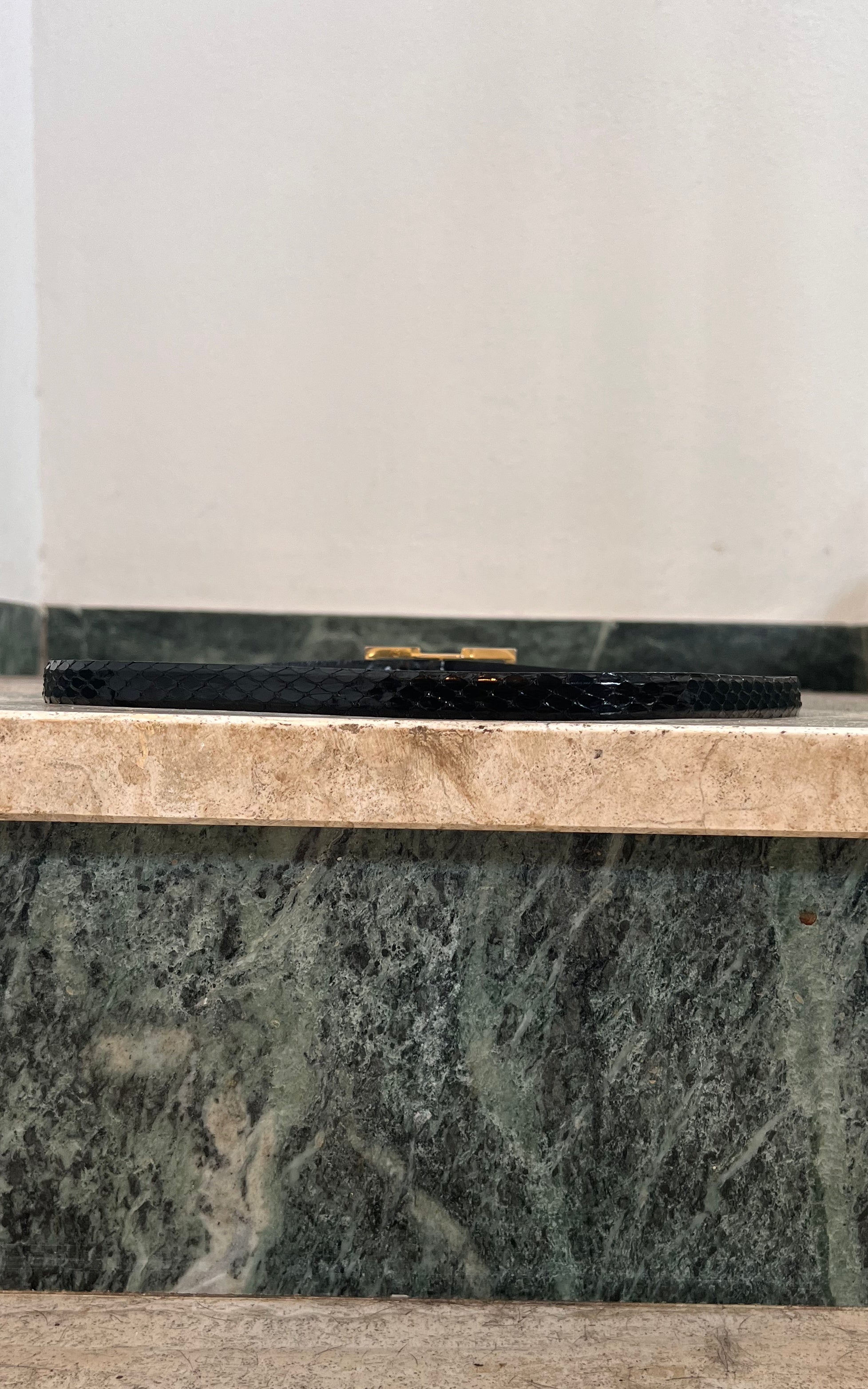 Vintage Snakeskin Skinny Belt