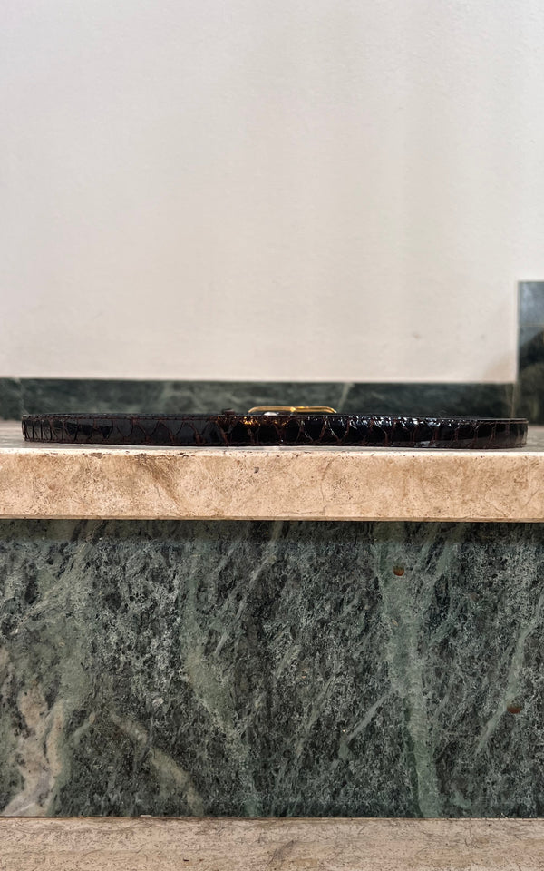 Vintage Snakeskin Skinny Belt