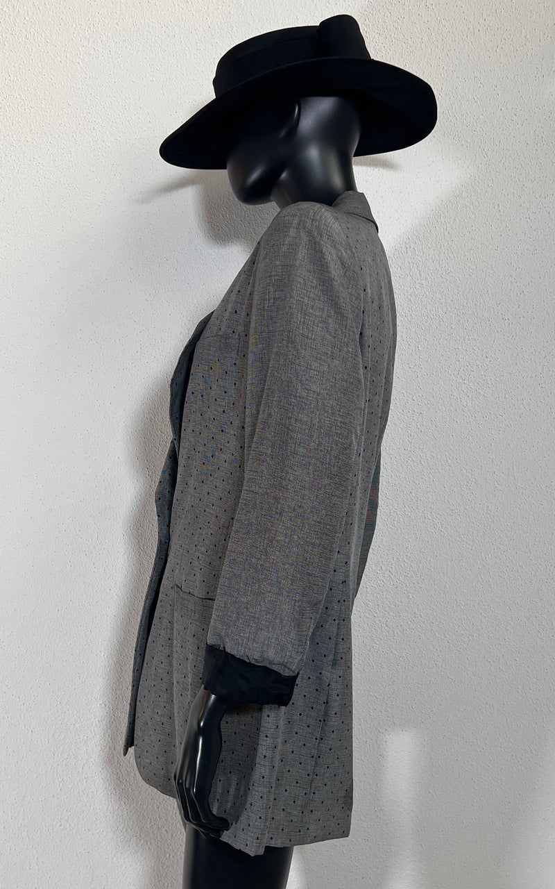Vintage Polka Dot Silk Blazer
