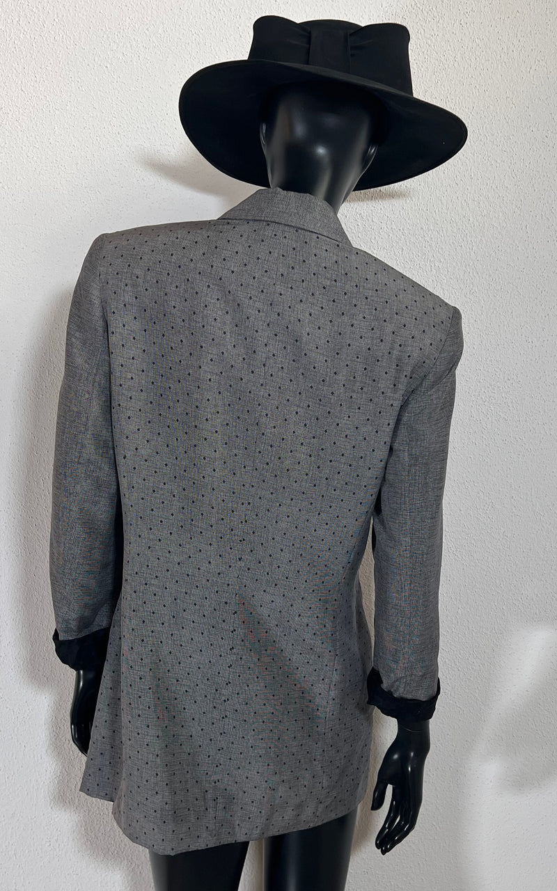 Vintage Polka Dot Silk Blazer