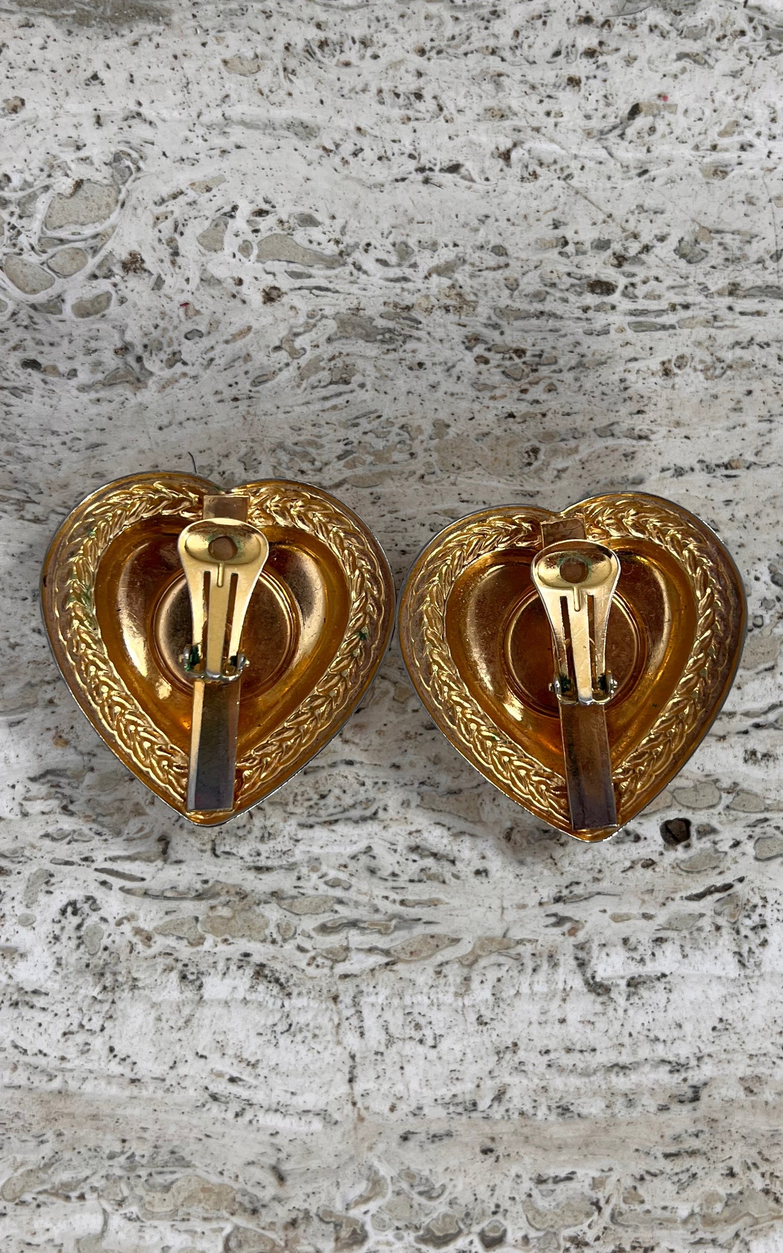 Vintage 90s Heart Clip Ons