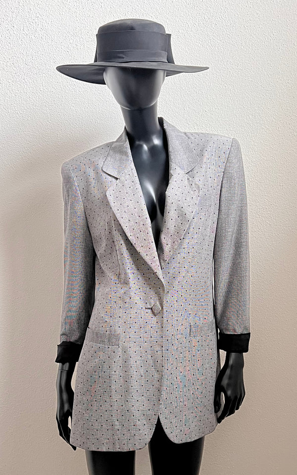Vintage Polka Dot Silk Blazer