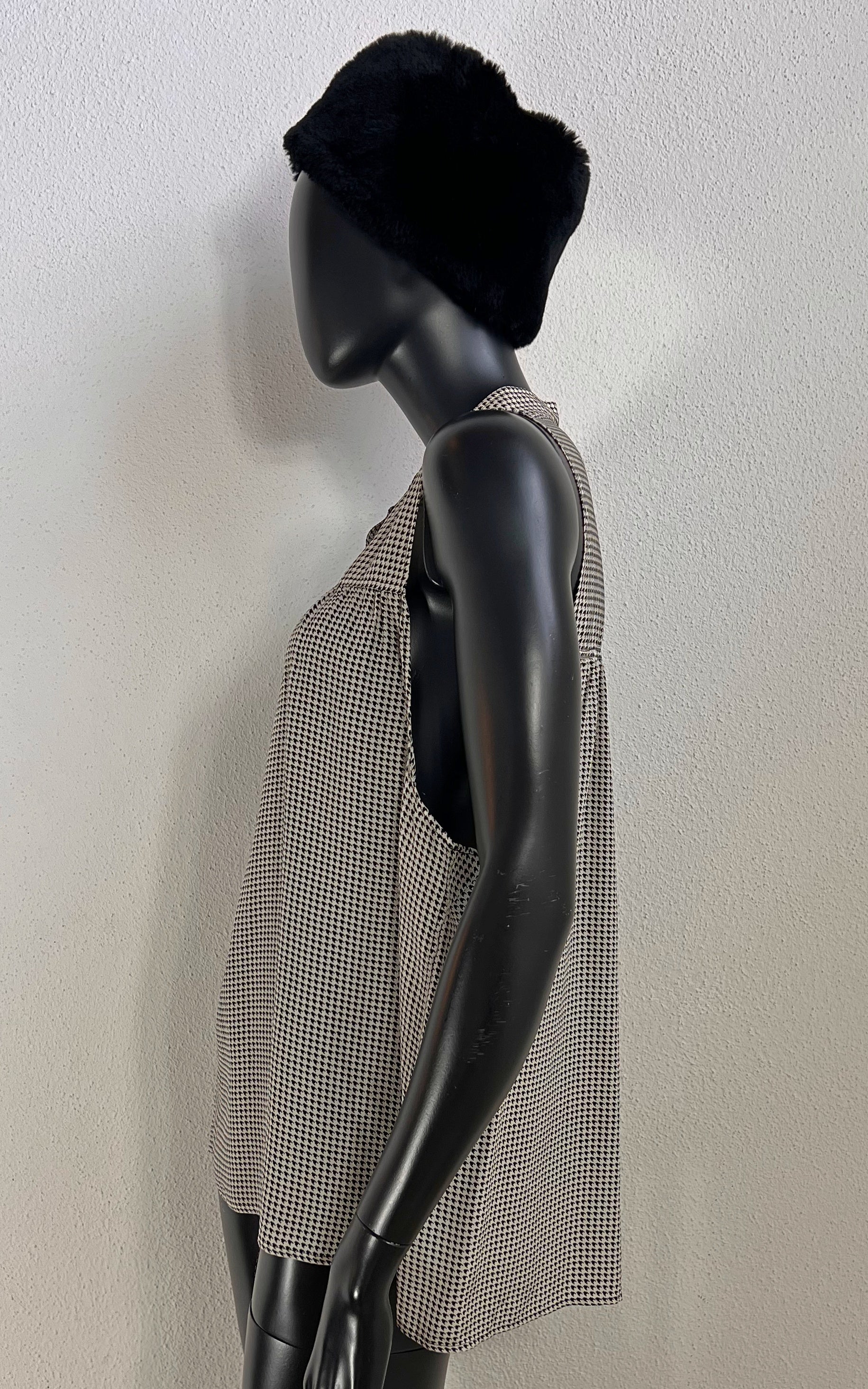 Vintage Yves Saint Laurent Houndstooth Silk Top