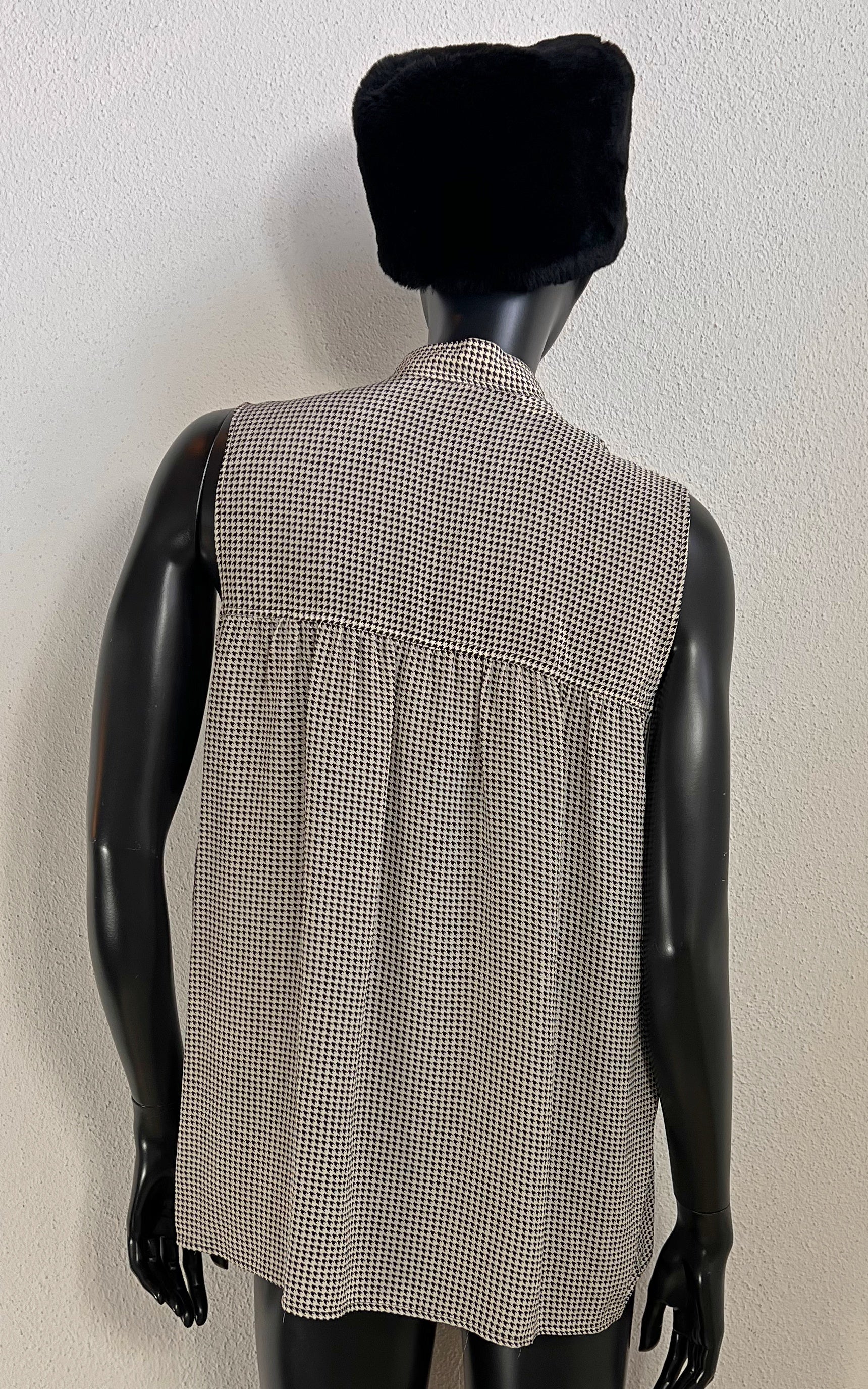 Vintage Yves Saint Laurent Houndstooth Silk Top