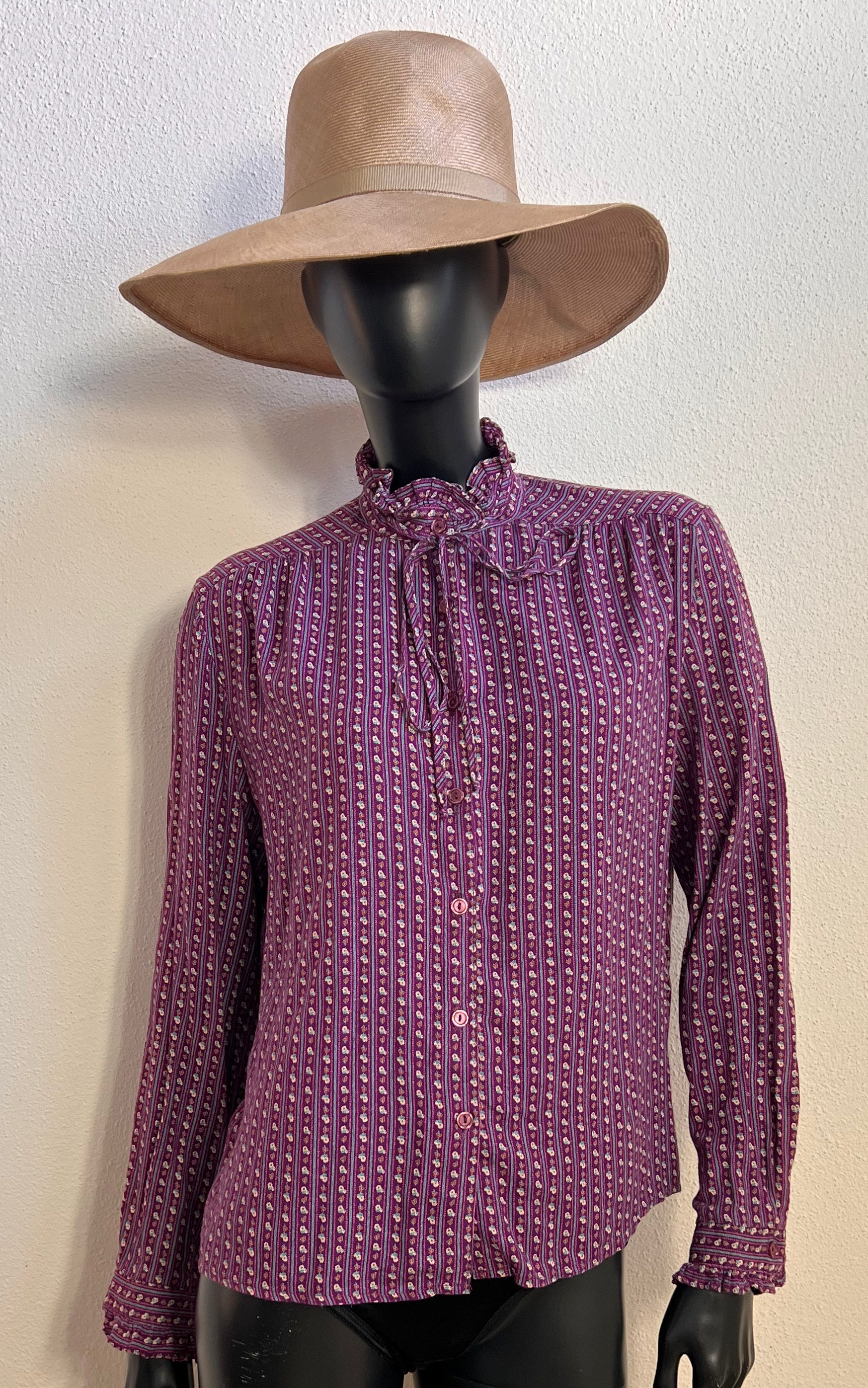 Vintage 70s Little Flower Prairie Blouse
