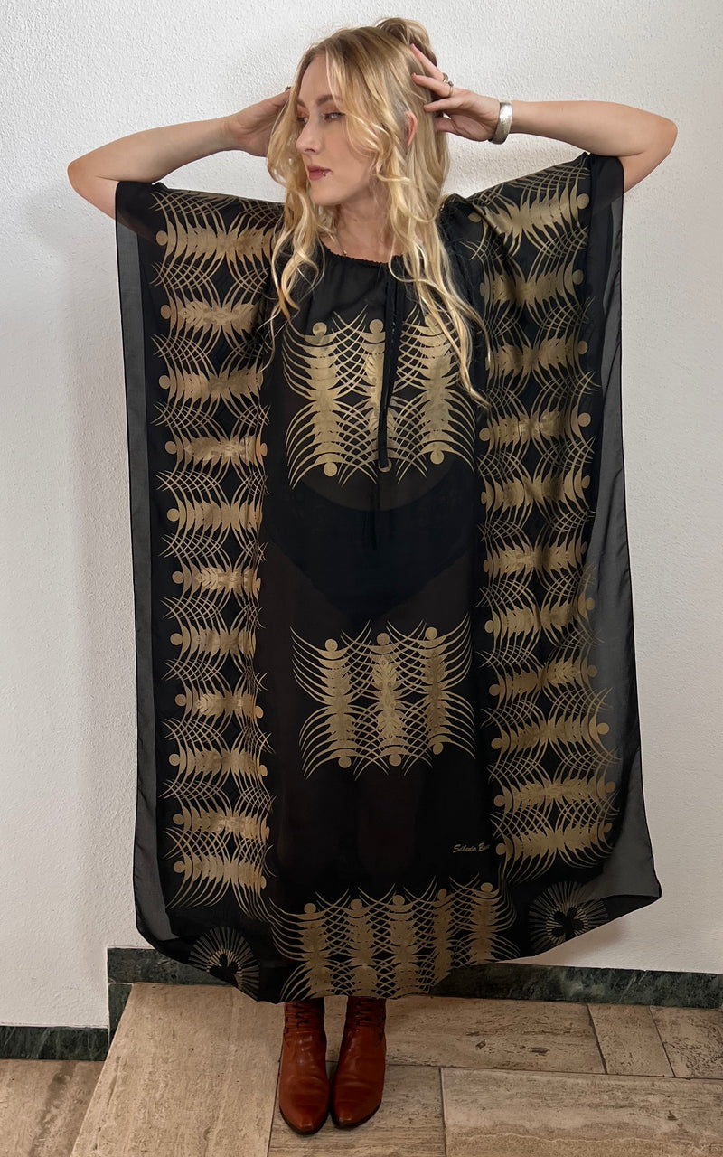 Vintage Sheer 70s Caftan Dress