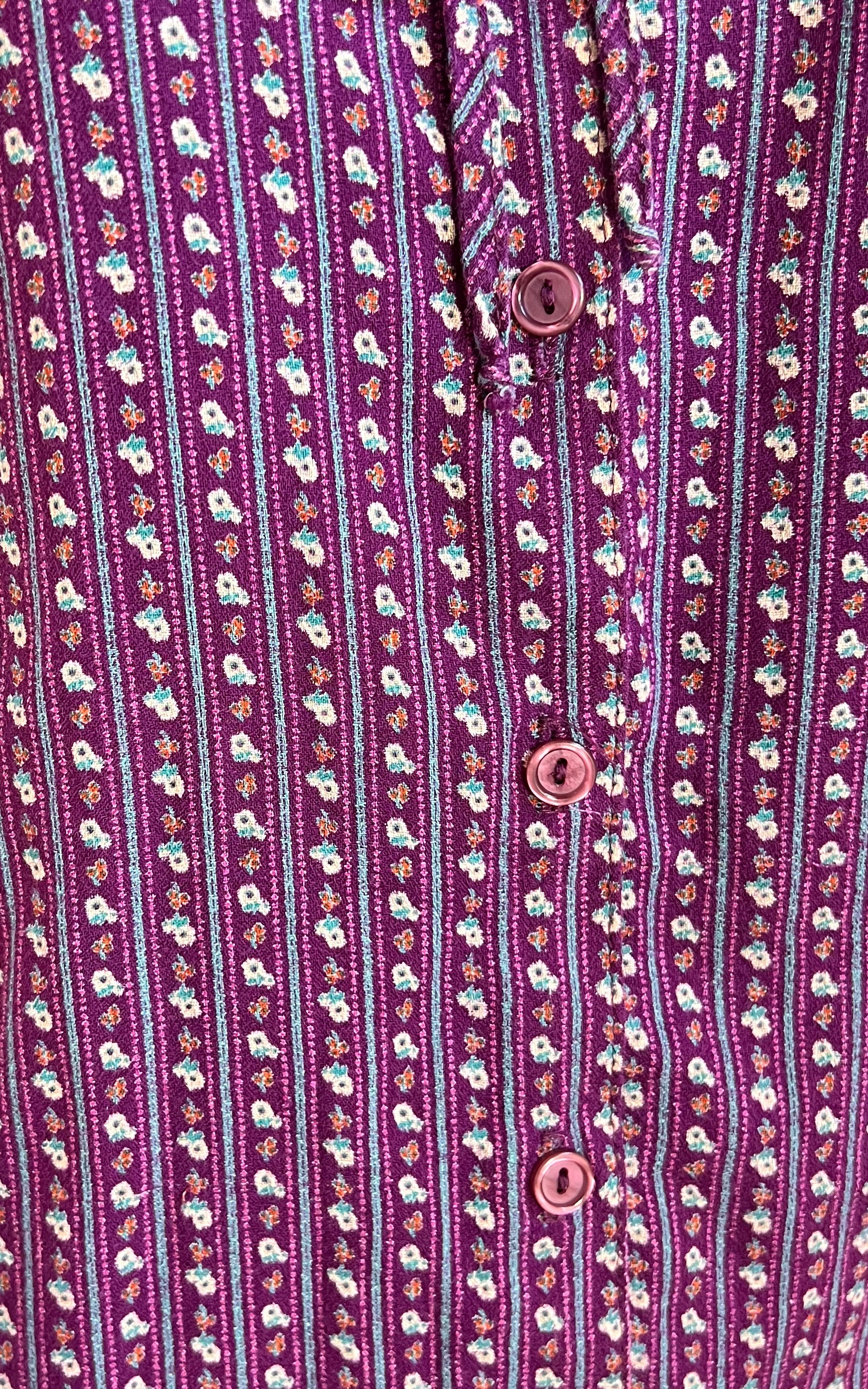 Vintage 70s Little Flower Prairie Blouse