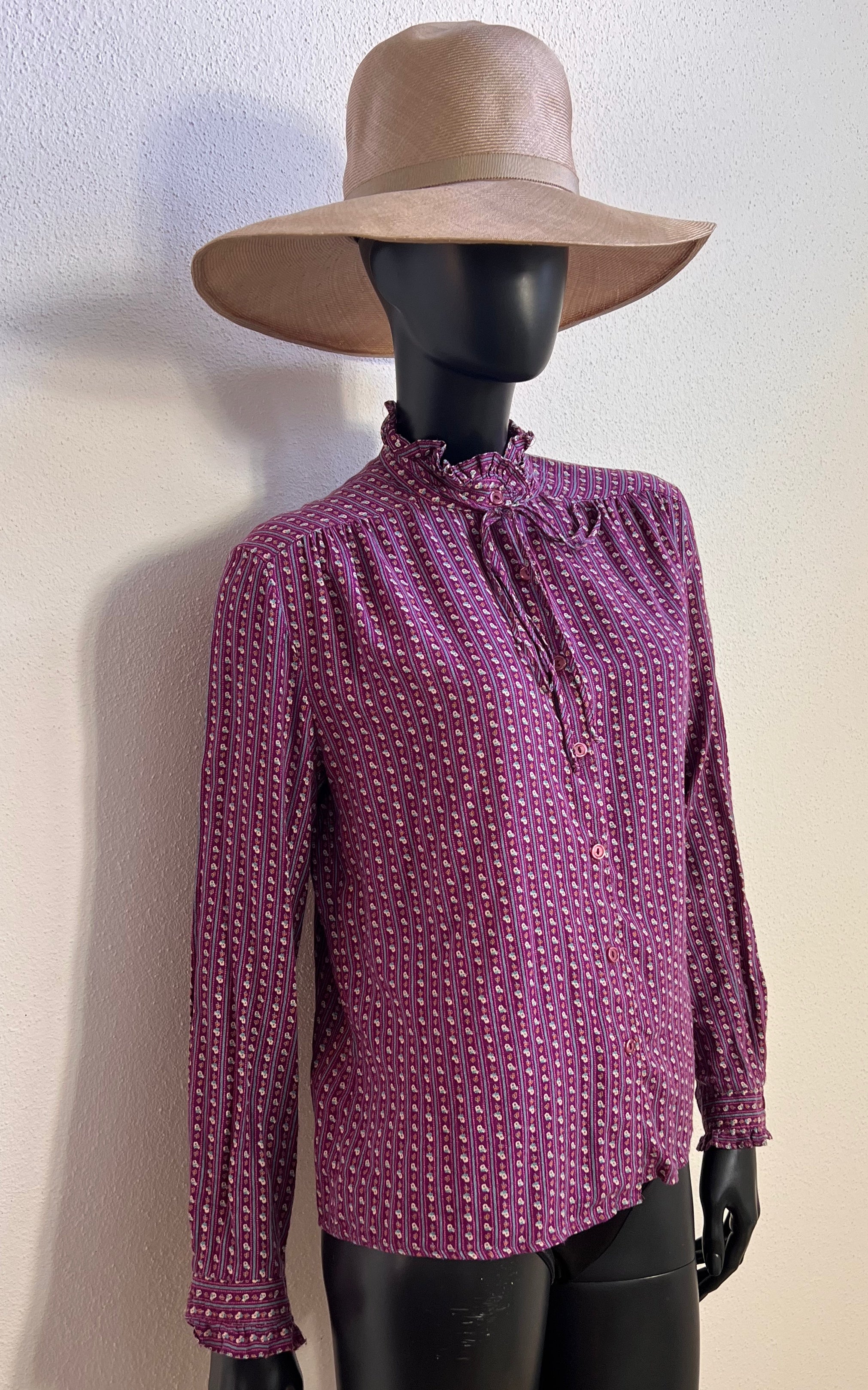 Vintage 70s Little Flower Prairie Blouse