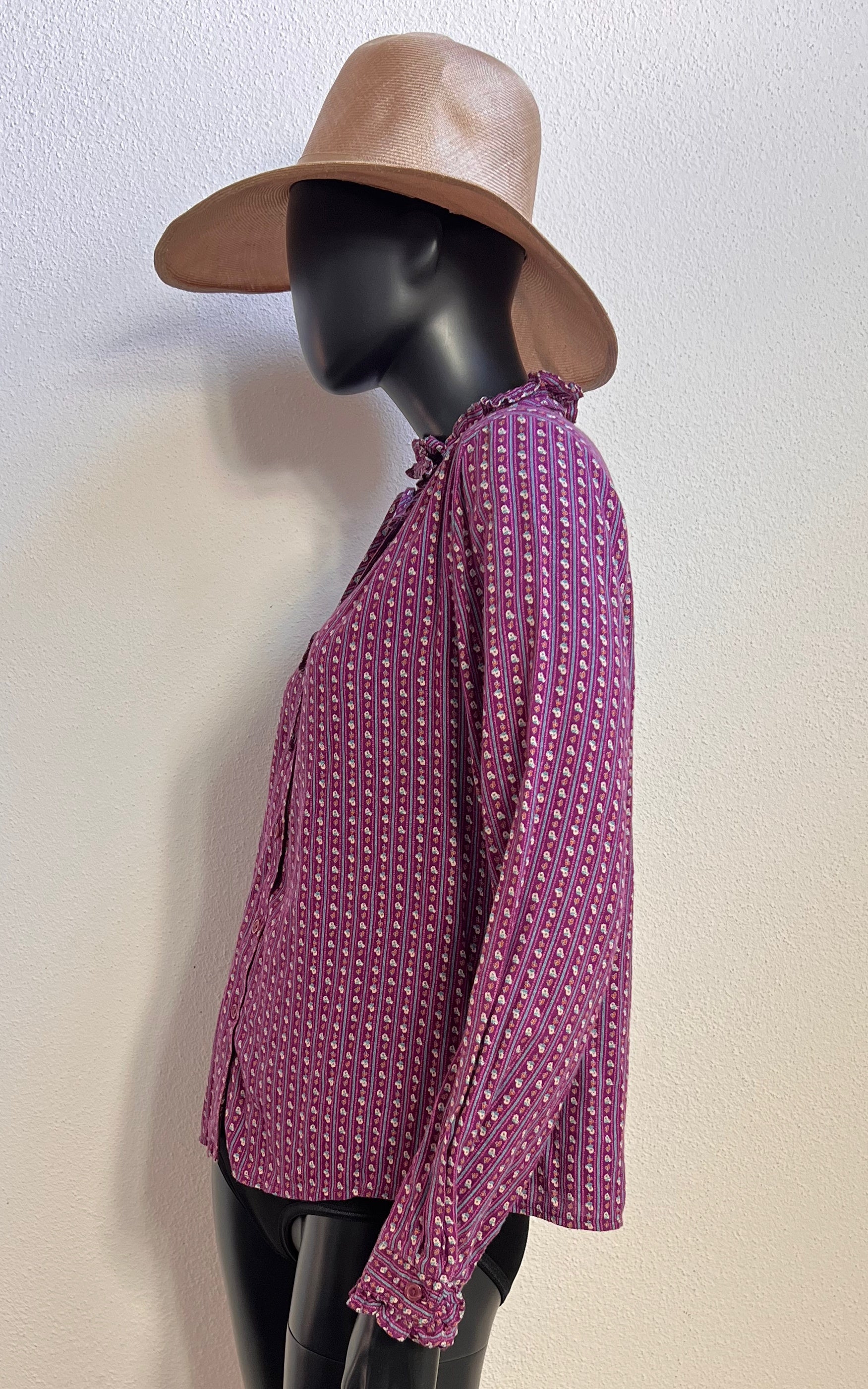 Vintage 70s Little Flower Prairie Blouse