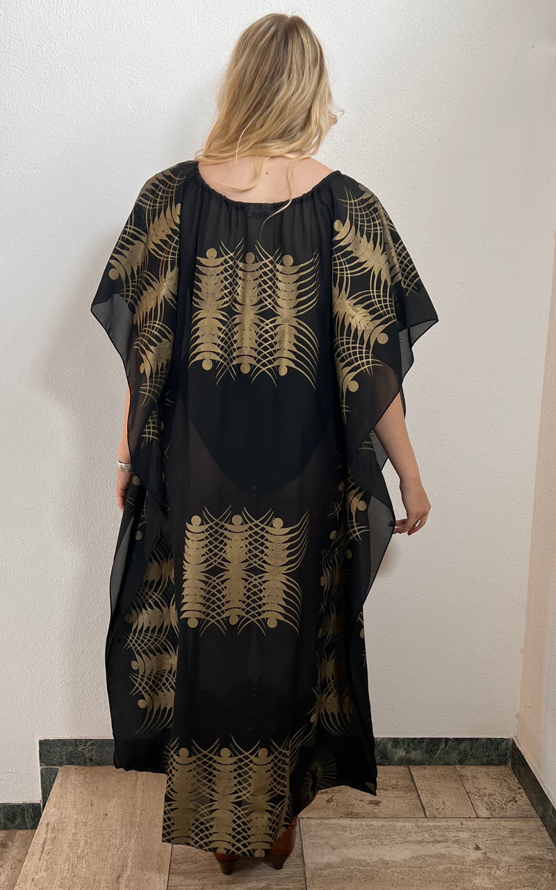 Vintage Sheer 70s Caftan Dress