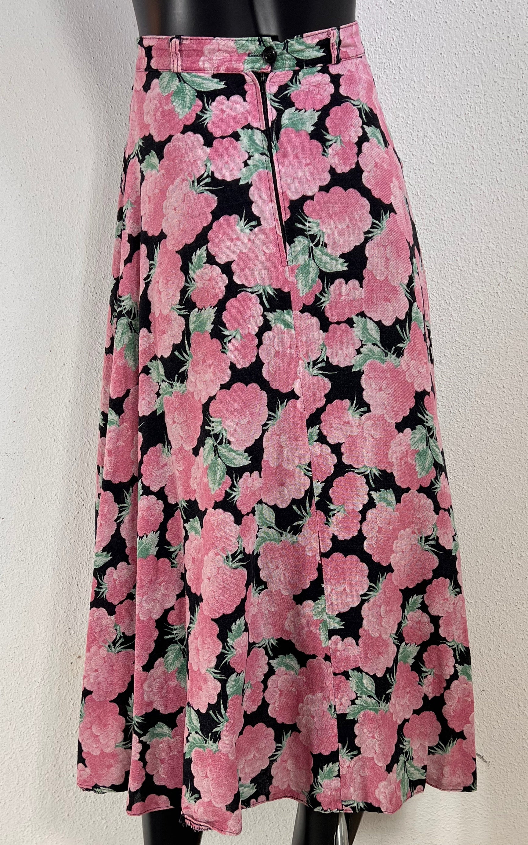 Vintage 70s Flower Midi Skirt