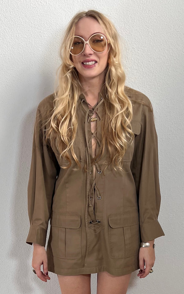 Iconic Vintage Yves Saint Laurent Safari Dress