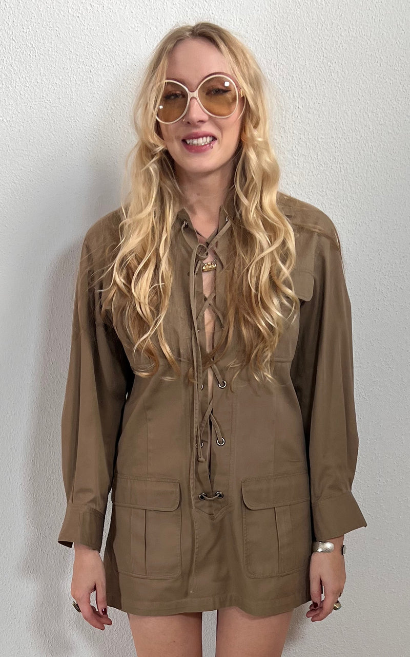 Iconic Vintage Yves Saint Laurent Safari Dress