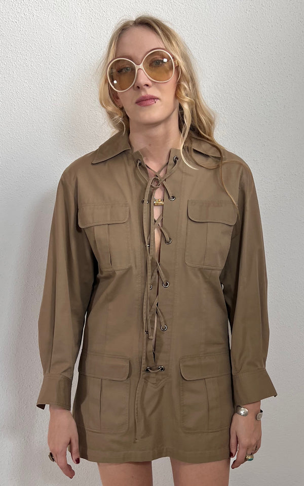 Iconic Vintage Yves Saint Laurent Safari Dress