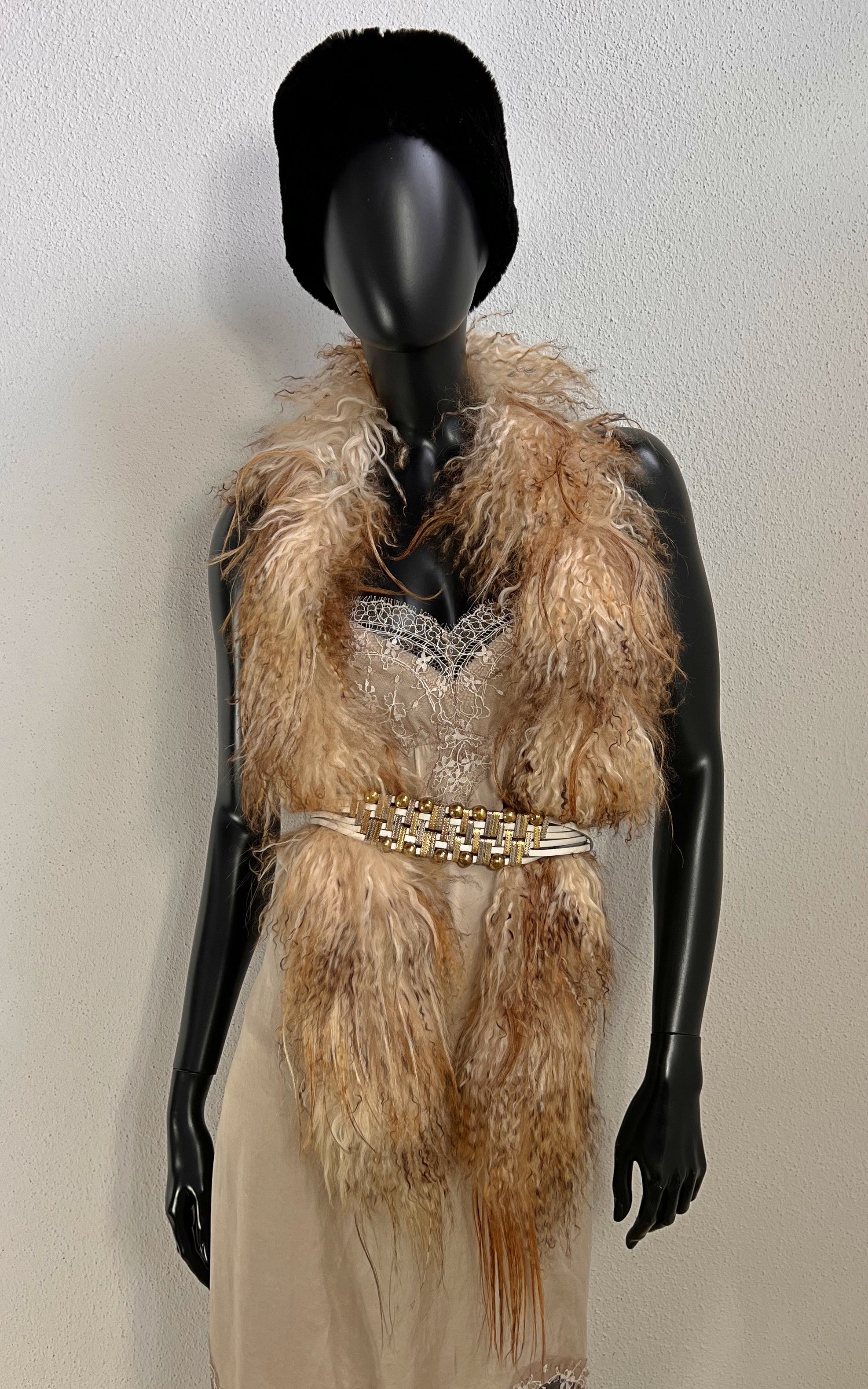 Vintage Mongolian Lamb Fur Scarf