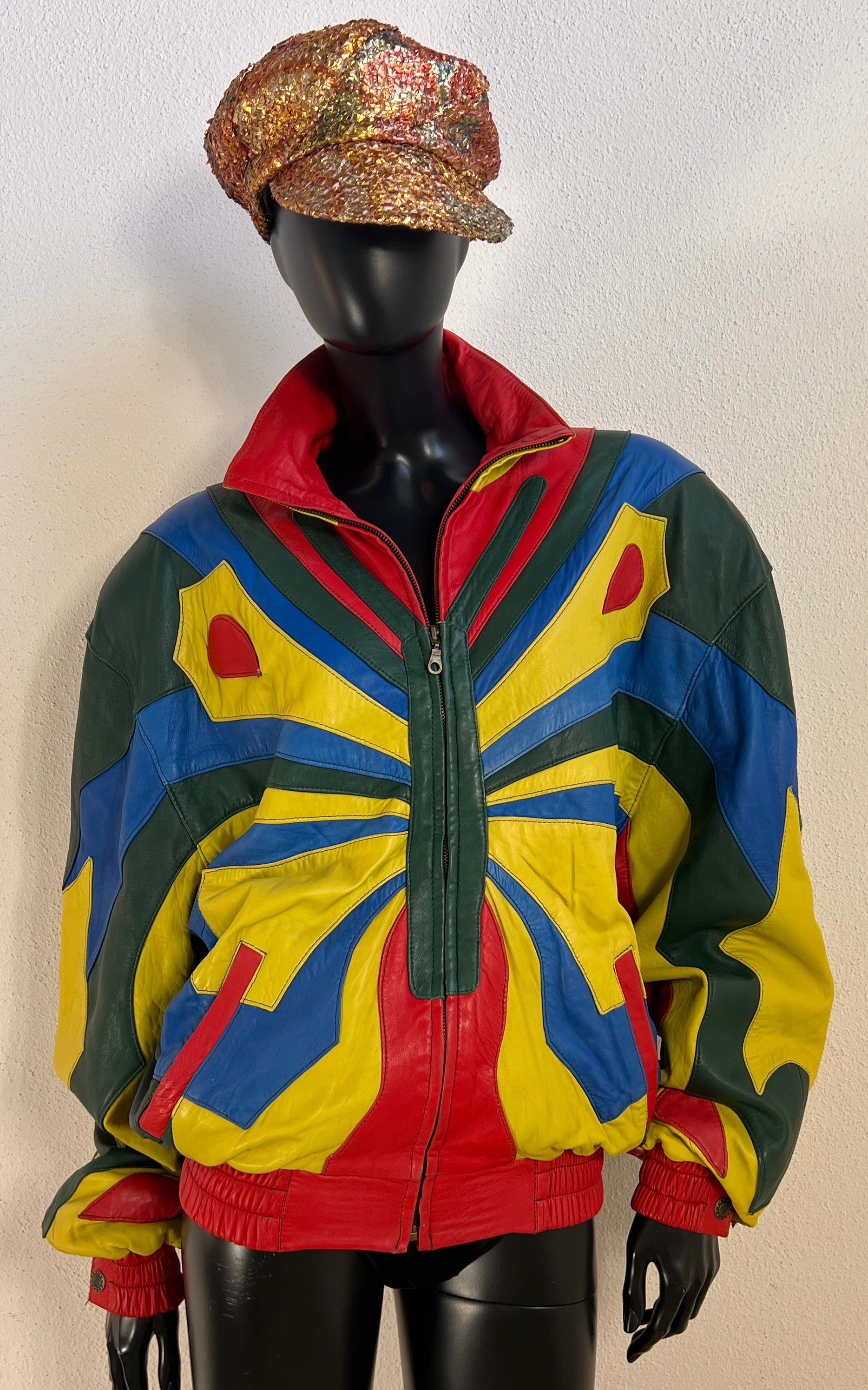 Vintage 80s Butterfly Leather Bomber Jacket