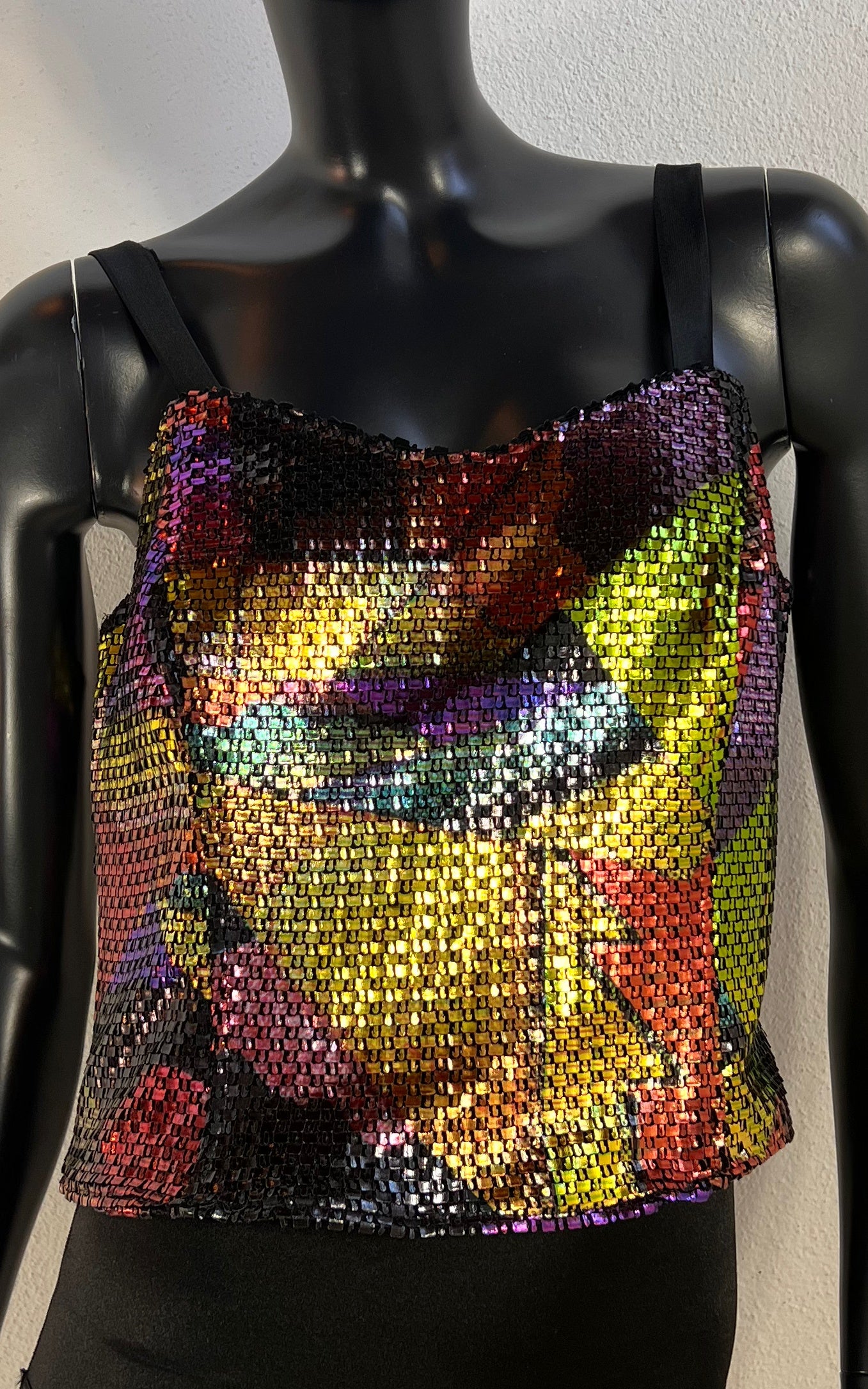 Vintage 90s Metallic Multicolor Bustier Top
