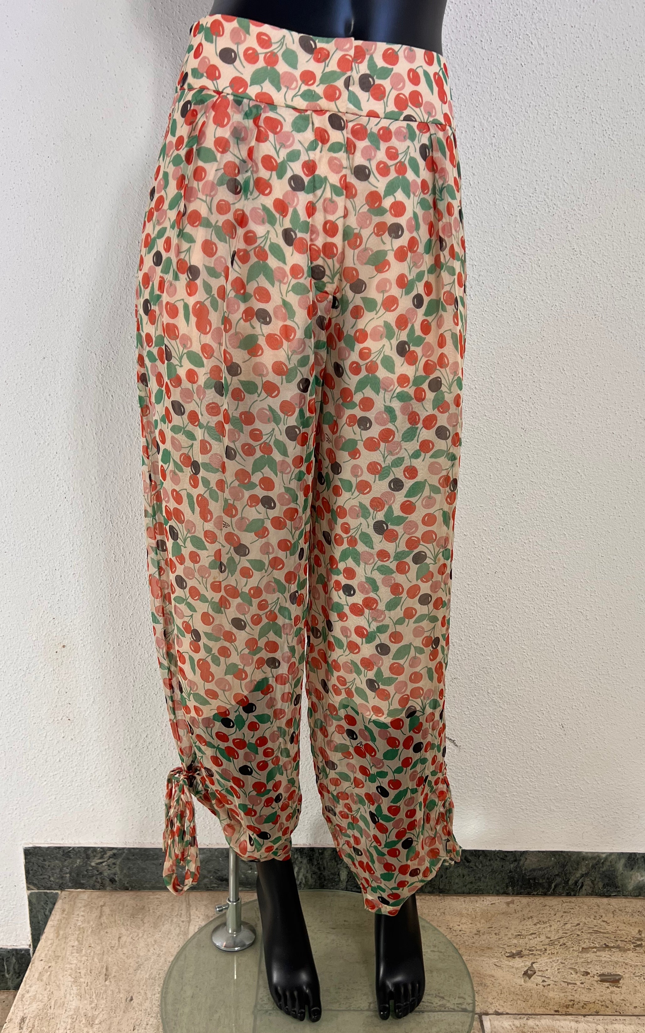 Vintage Sonia Rykiel Cherrys Silk Ballon Pants