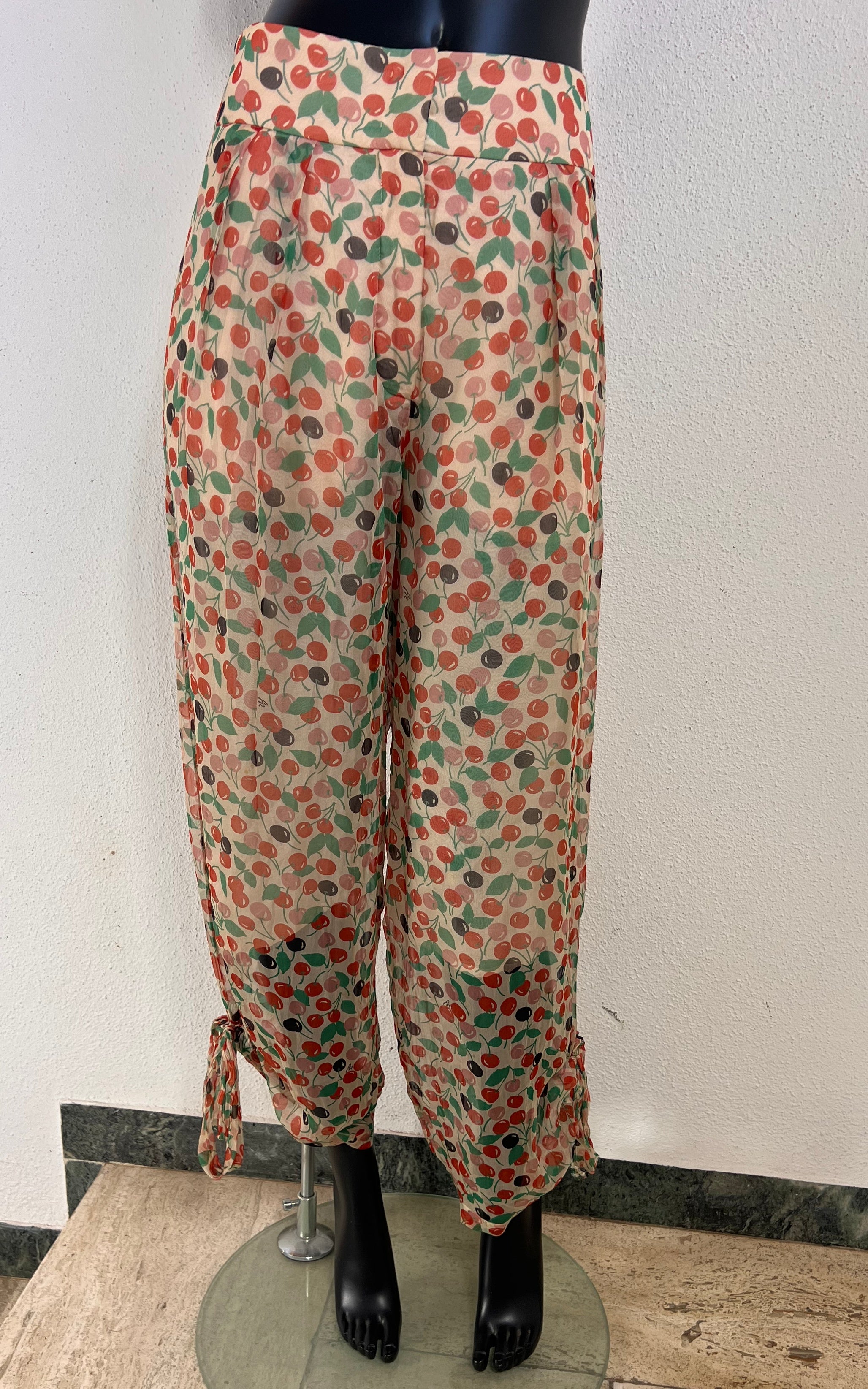 Vintage Sonia Rykiel Cherrys Silk Ballon Pants